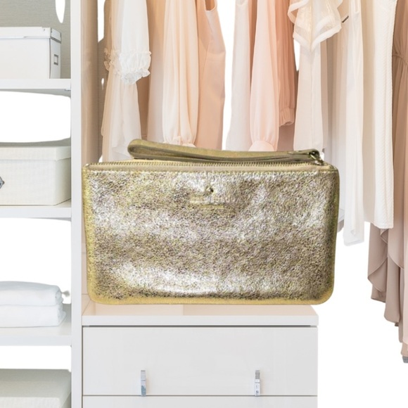 Kate Spade Elegant Gold Wristlet Clutch - Picture 1 of 4